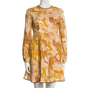 Zimmerman Orange Patterned Women's Dress - Zimmerman 0 = Women’s 2